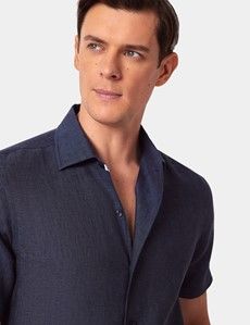 Slim Fit Navy Shirt - Short Sleeve-preview2