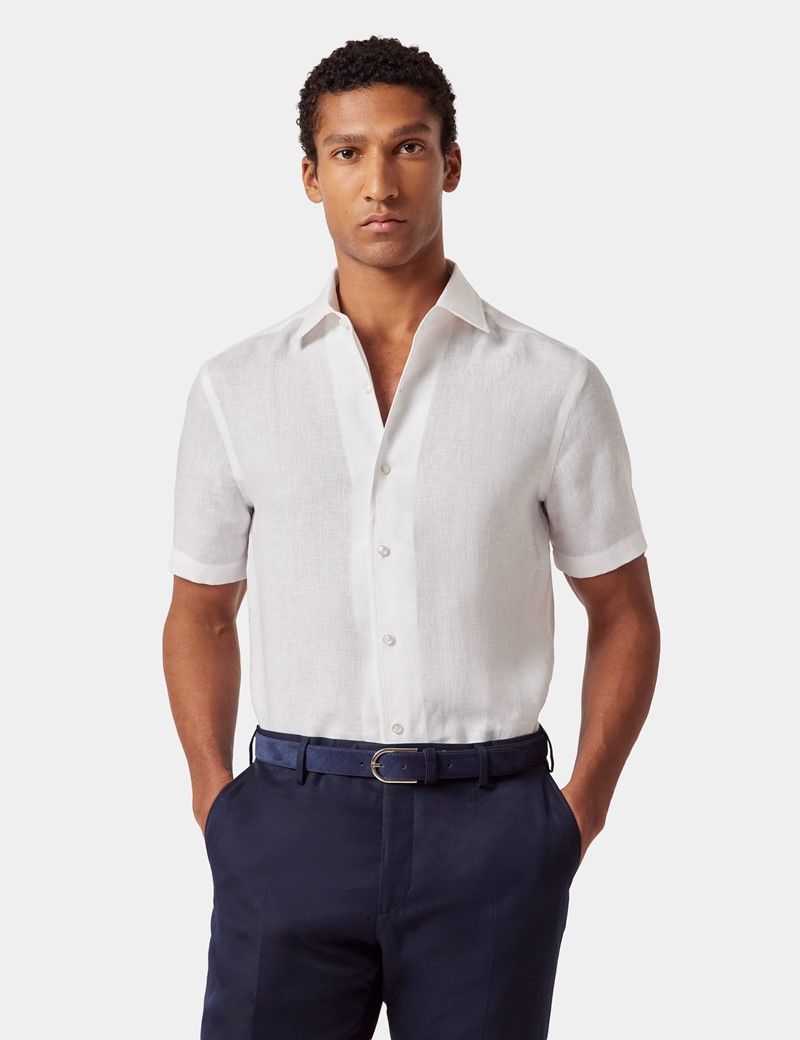 Slim Fit White Shirt - Short Sleeve
