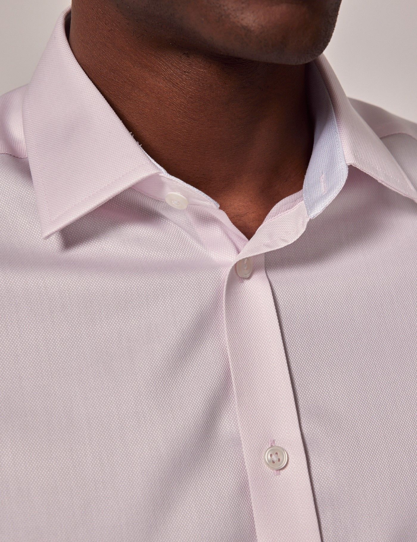 Slim Fit Pink Pique Non-Iron Shirt - Short Sleeve-preview