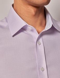 Slim Fit Lilac Non-Iron Shirt - Short Sleeve