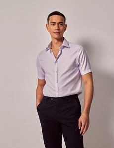Slim Fit Lilac Non-Iron Shirt - Short Sleeve