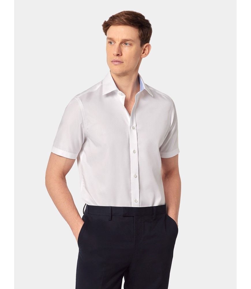 UltraClub Men's Short Sleeve Whisper Twill Shirt – Soft 55% Cotton/45% Polyester, Sizes S-4XL - View #4