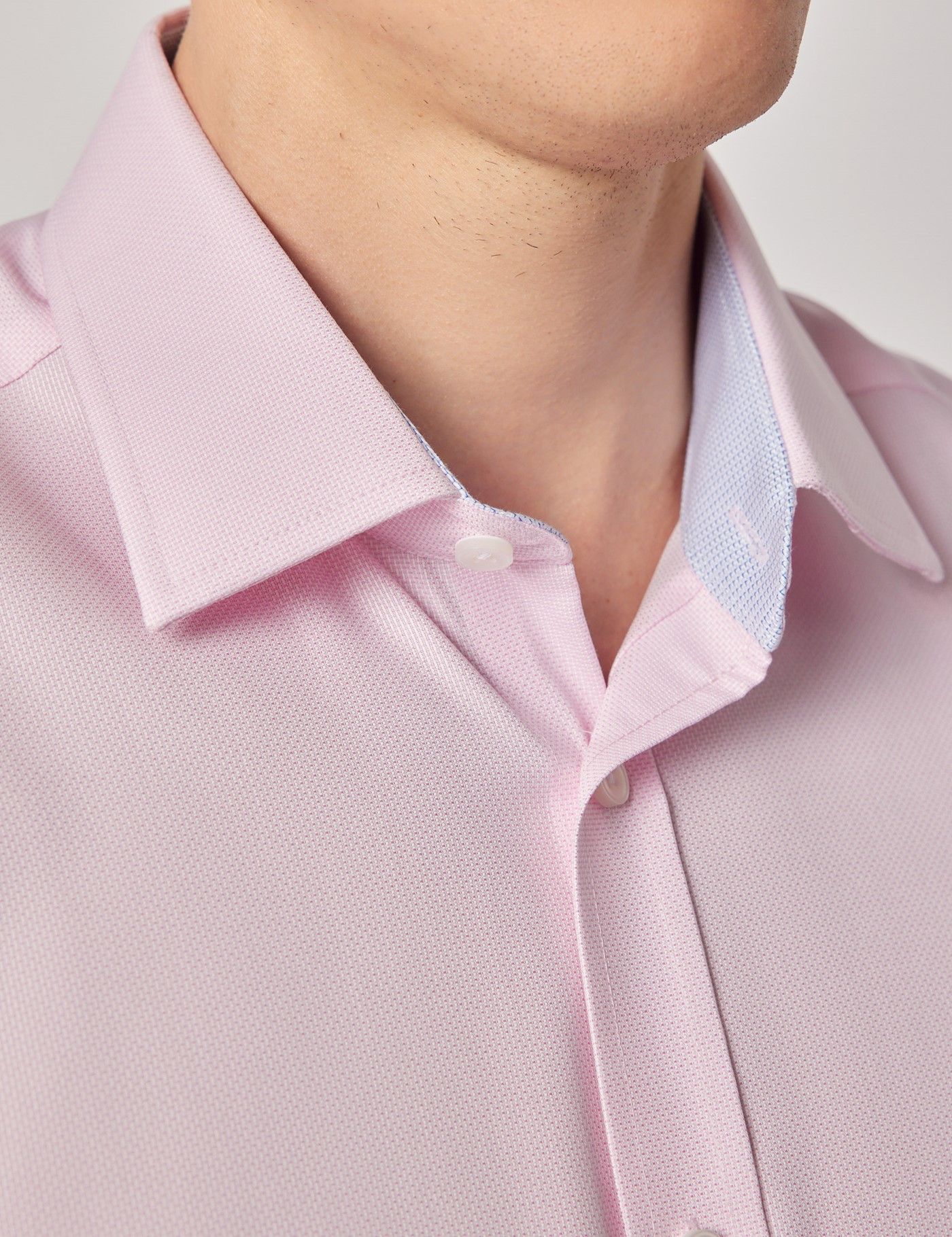 Slim Fit Pink Textured Weave Shirt - Short Sleeve-preview