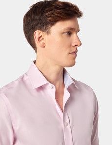 Slim Fit Pink Textured Weave Shirt - Short Sleeve-preview2