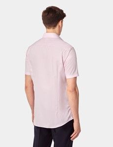 Slim Fit Pink Textured Weave Shirt - Short Sleeve-preview4
