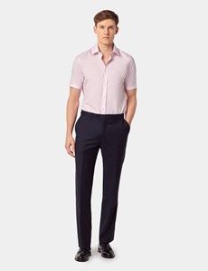 Slim Fit Pink Textured Weave Shirt - Short Sleeve-preview5