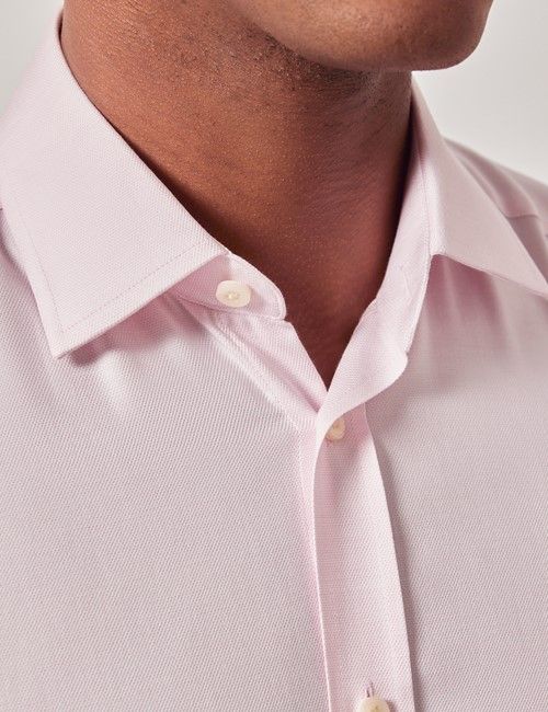 Pink Cotton Tencel™ Blend Slim Fit Shirt - Short Sleeve-preview