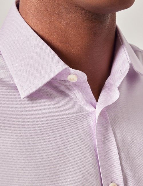 Lilac Cotton Tencel™ Blend Slim Fit Shirt - Short Sleeve-preview