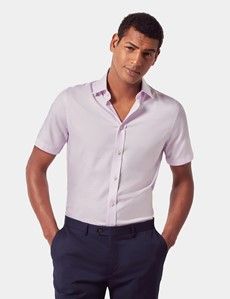Slim Fit Lilac Shirt - Short Sleeve