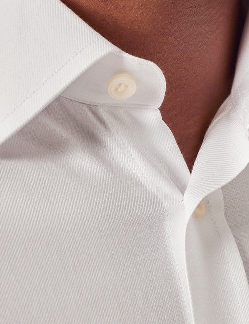 White Cotton Tencel™ Blend Slim Fit Shirt - Short Sleeve-preview