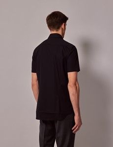 Slim Fit Black Shirt - Short Sleeve