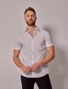 Slim Fit White Shirt - Short Sleeve