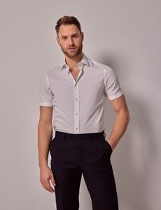 Slim Fit White Shirt - Short Sleeve