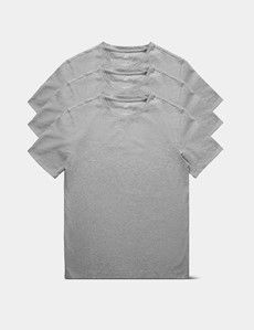 Regular Fit 3-Pack Light Grey T-Shirts