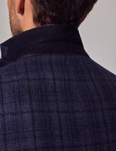 Dark Blue Tonal Check Tailored Blazer - 1913 Collection-preview7