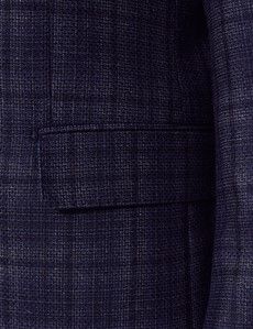 Dark Blue Tonal Check Tailored Blazer - 1913 Collection-preview3