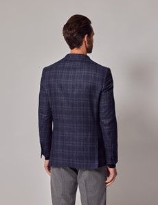 Dark Blue Tonal Check Tailored Blazer - 1913 Collection-preview5
