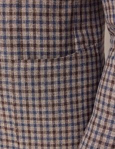 Brown & Blue Gingham Plaid Blazer - 1913 Collection-preview3