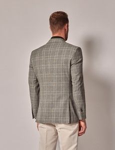Dark Green Check Wool Blazer - 1913 Collection-preview5