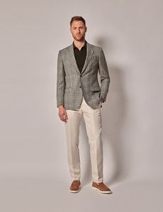 Dark Green Check Wool Blazer - 1913 Collection-preview8