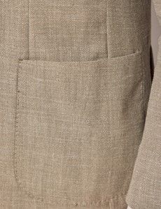 Light Green Double Breasted Herringbone Wool Blend Blazer - 1913 Collection-preview3