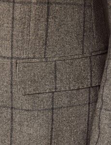 Green Windowpane Check Wool-Cotton Mix Blazer - 1913 Collection-preview3