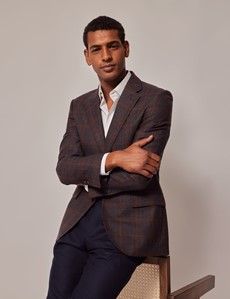 Rust Check Italian Wool Blazer - 1913 Collection