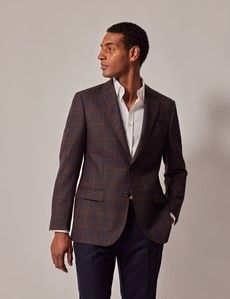 Rust Check Italian Wool Blazer - 1913 Collection-preview2