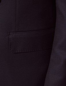 Navy Wool Hopsack Double Breasted Blazer - 1913 Collection-preview2