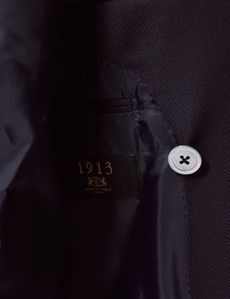 Navy Wool Hopsack Double Breasted Blazer - 1913 Collection-preview8