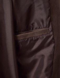 Chocolate Brown Suede Harrington Jacket-preview3