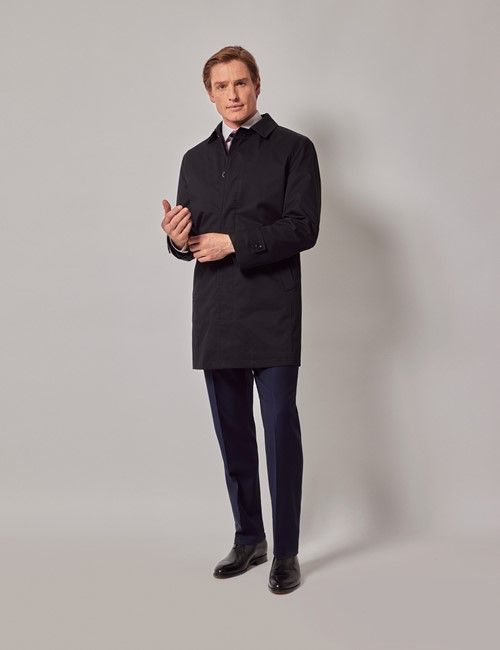 Black Rain Mac with Removable Lining