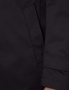 Black Rain Mac with Removable Lining