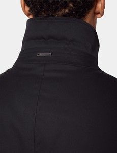 Black Rain Mac with Removable Lining