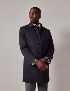 Navy Rain Mac with Removable Lining-preview1