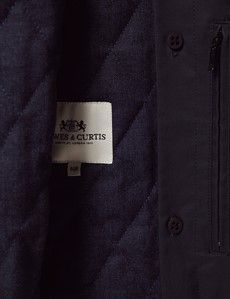 Men's Navy Rain Mac with Removable Lining | Hawes & Curtis