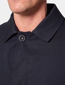 Navy Rain Mac with Removable Lining