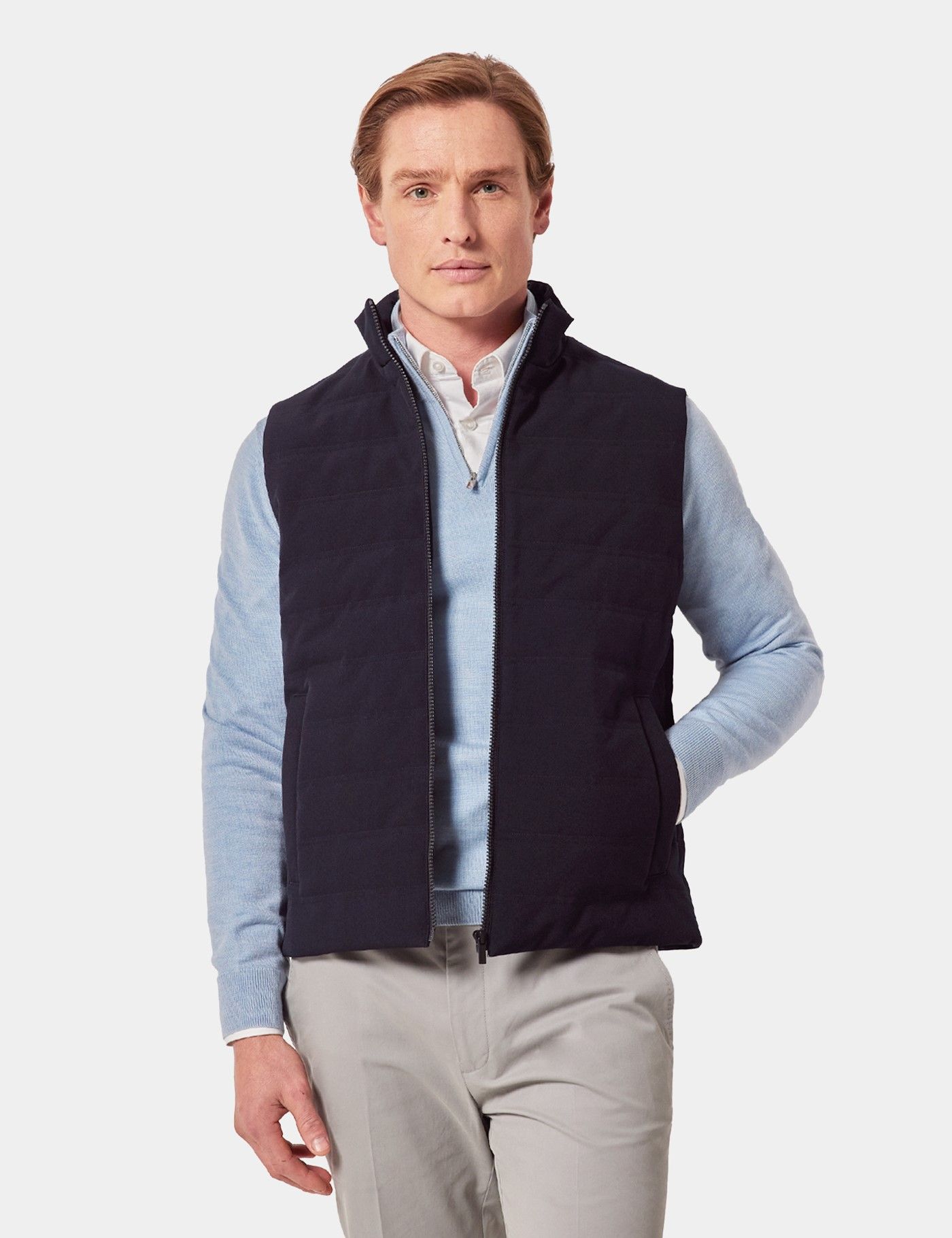 Navy Quilted Vest