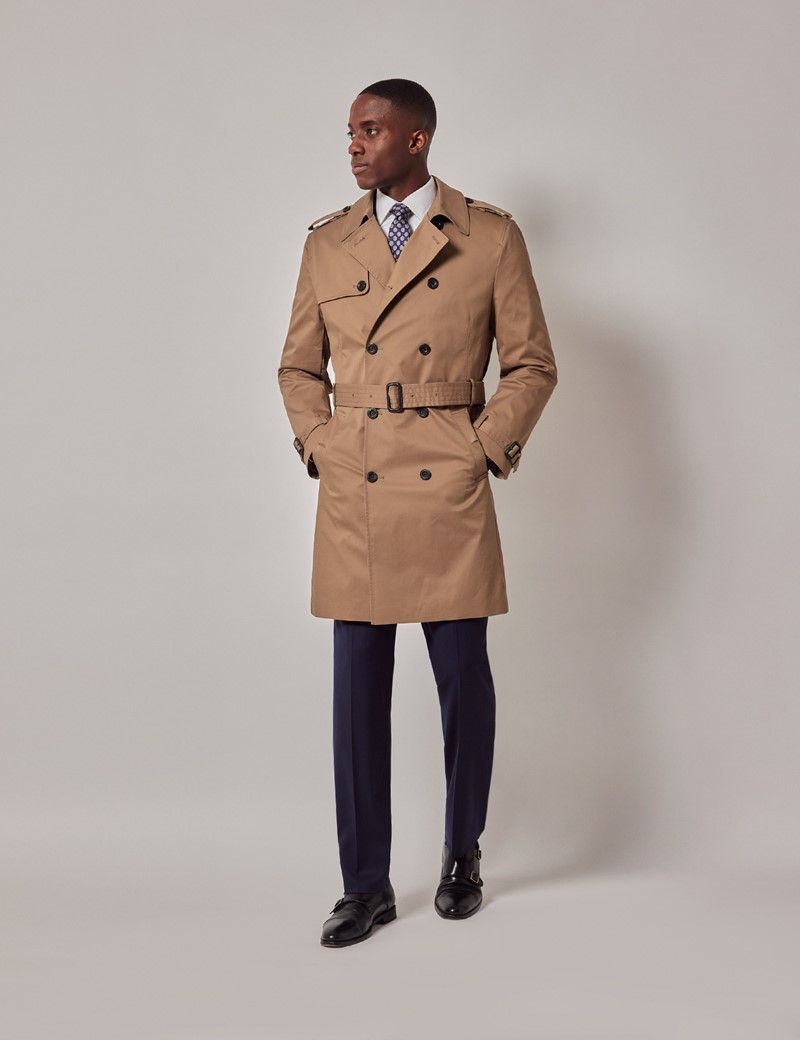 Mens long tan trench coat hotsell