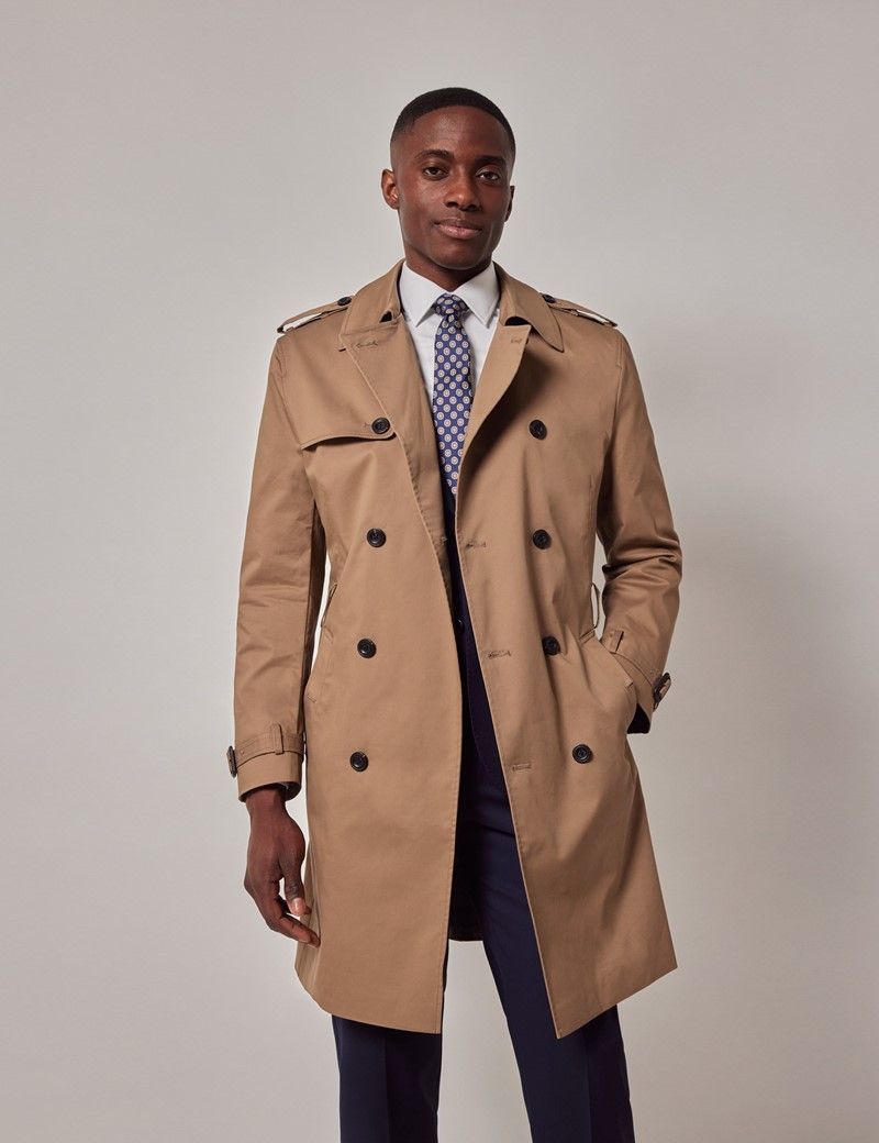 Mens Khaki Trench Coat Hawes And Curtis