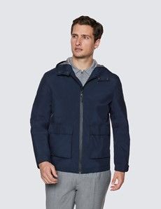 Navy Packaway Hooded Mac-preview2
