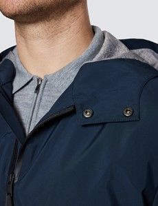 Navy Packaway Hooded Mac-preview5