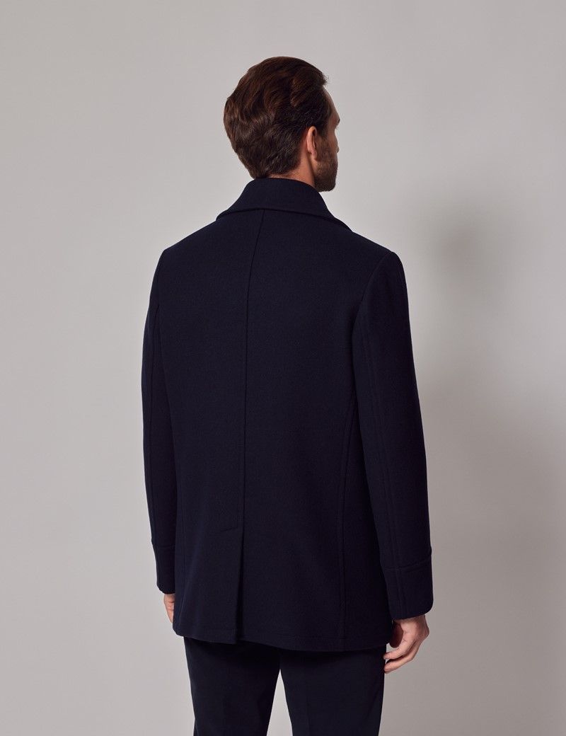 Men’s Navy Wool Peacoat | Hawes and Curtis