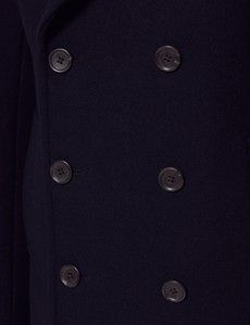 Men s Navy Wool Peacoat Hawes and Curtis