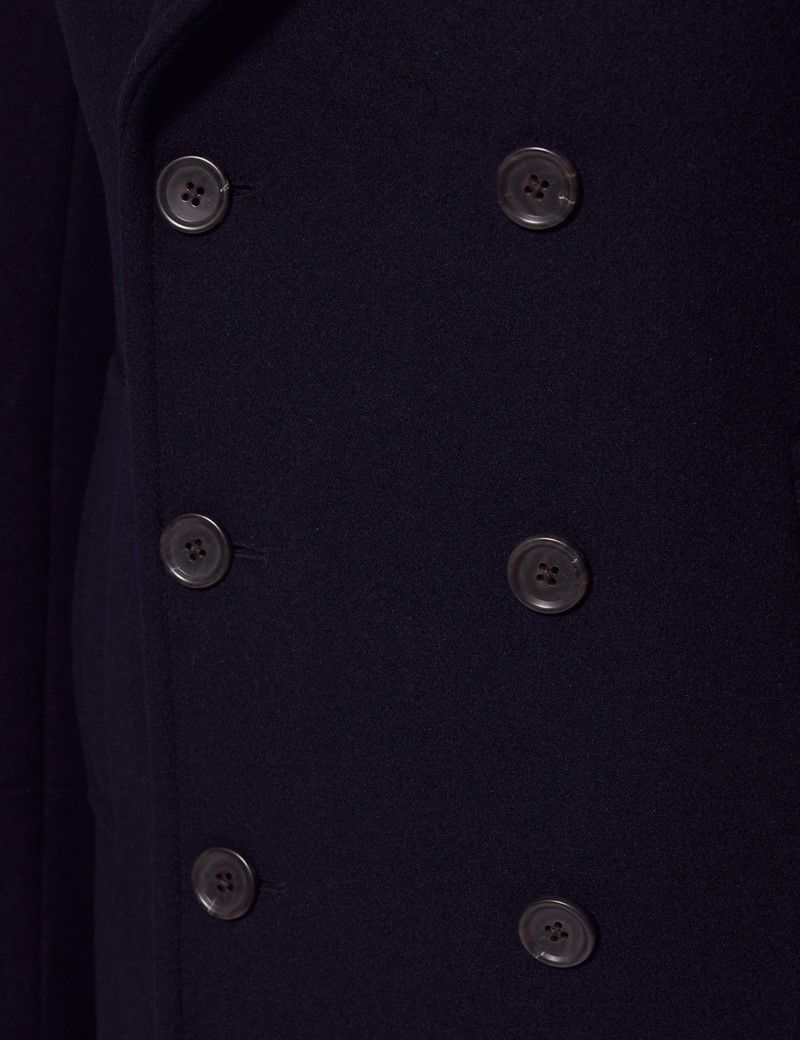 Men’s Navy Wool Peacoat | Hawes and Curtis