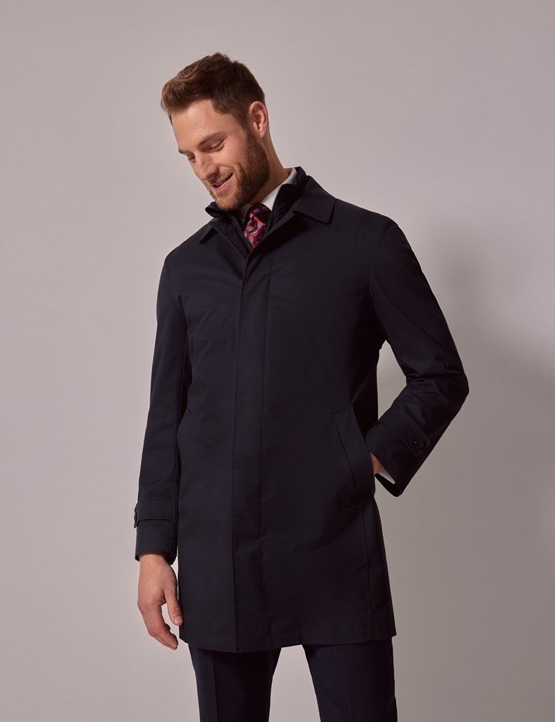 Men's Navy 3-in-1 Mac | Hawes & Curtis