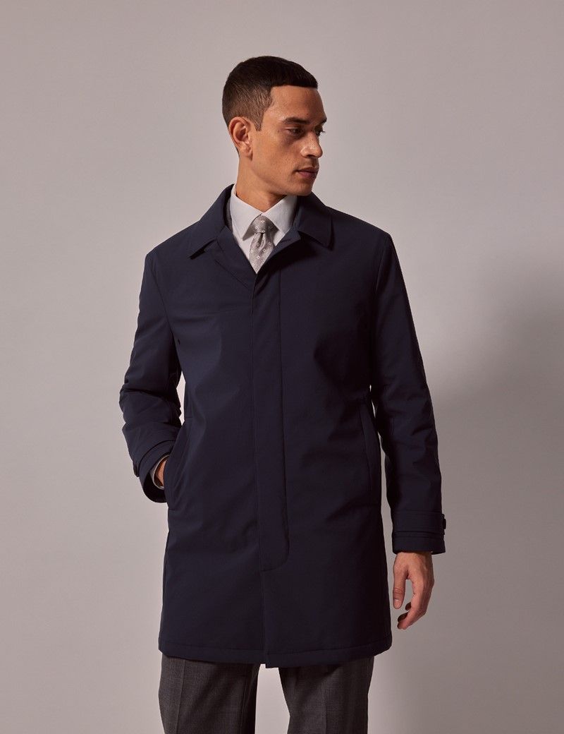 Men's Navy Padded Mac | Hawes & Curtis