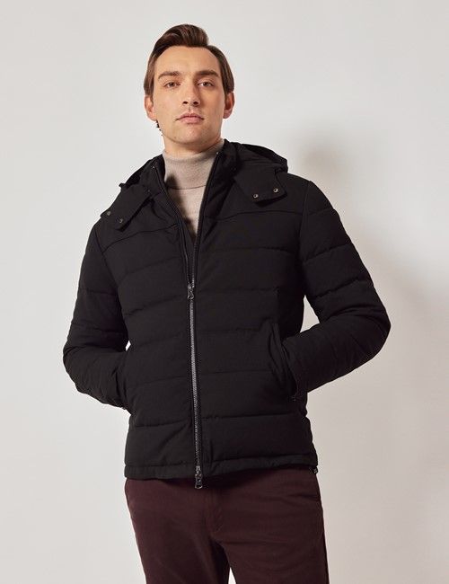 Black Hooded Padded Coat
