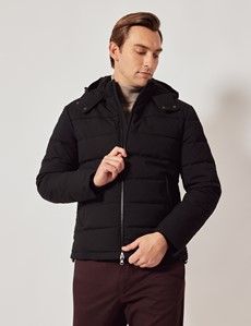 Black Hooded Padded Coat-preview4