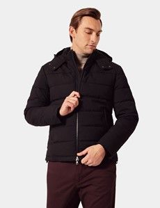 Black Hooded Padded Coat
